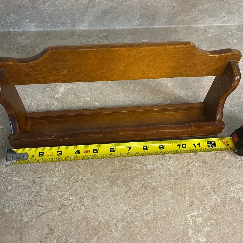 Vintage Wood Spice Rack in Warm Brown